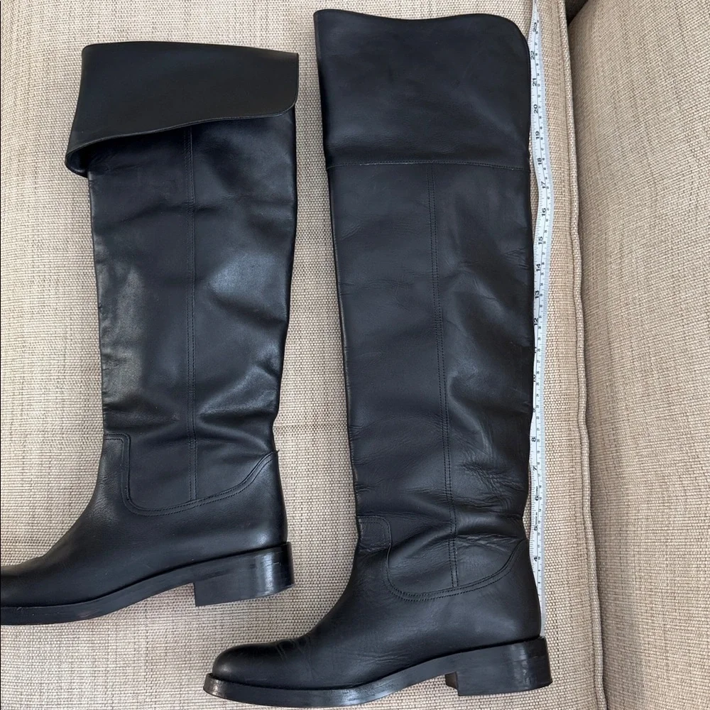 J. Crew Leather Over the Knee Boots Pull On Fold Over Riding Equestrian #BA769 8